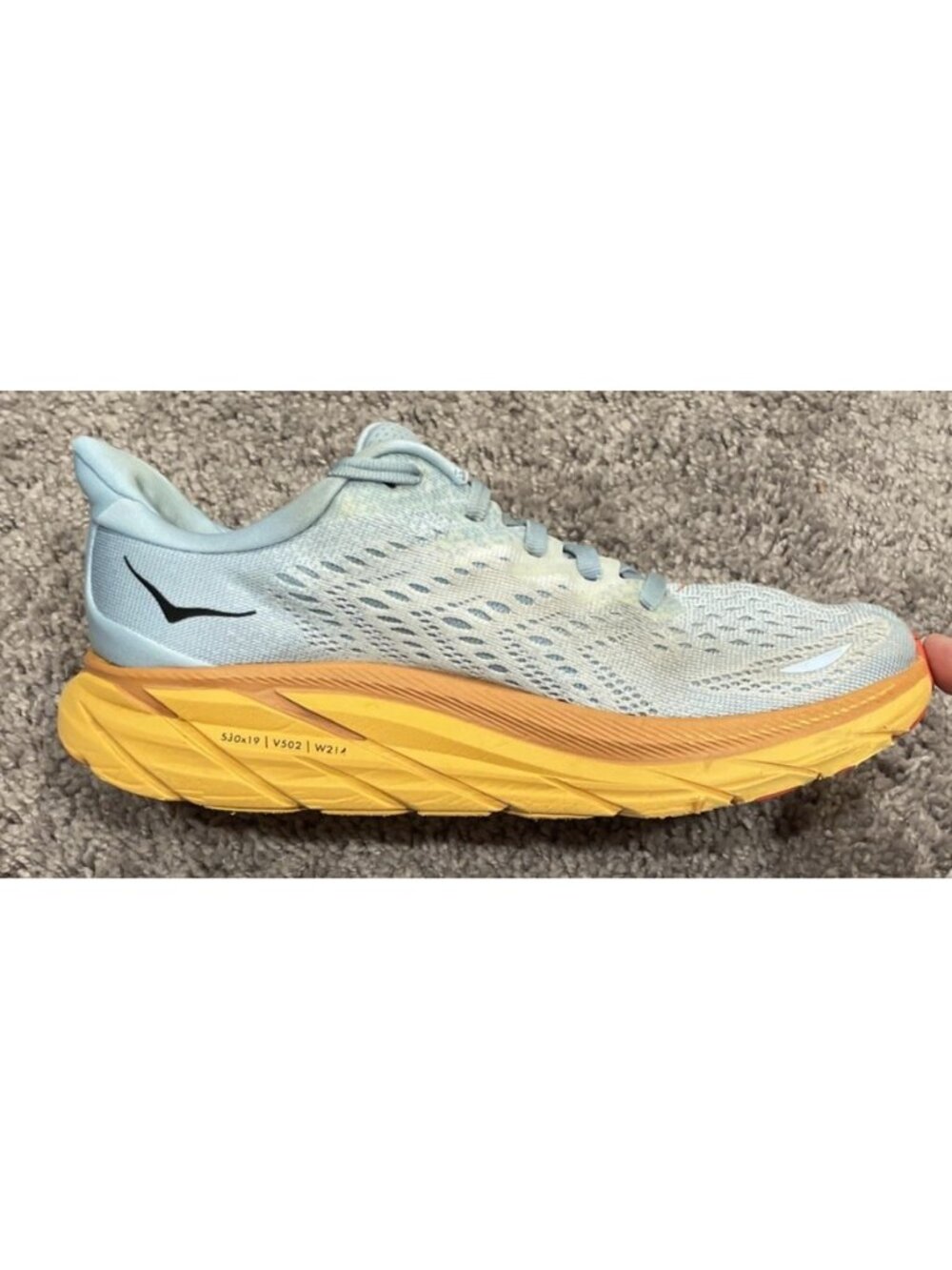 Hoka One One Women's Clifton 8 Summer Song Ice Flow Blue Running Shoes Size 7.5B
